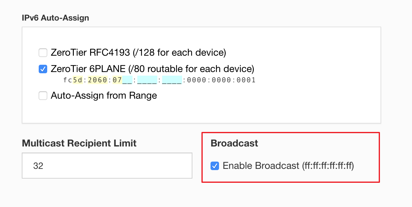 enable broadcast for bridged device